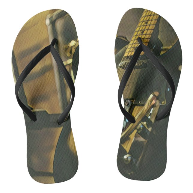 Gift for guitarist boyfriend flip flops (Footbed)
