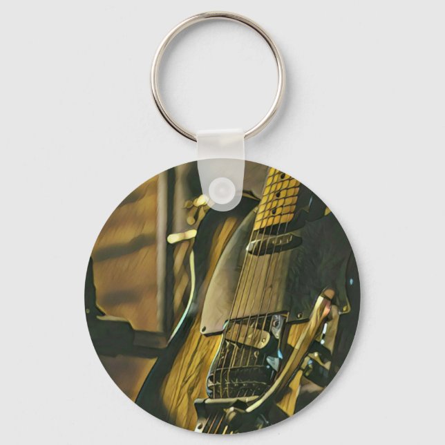 Gift for guitarist boyfriend key ring (Front)