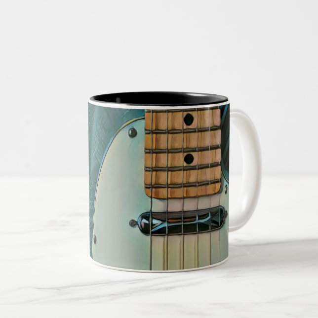 Gift for guitarist boyfriend Two-Tone coffee mug (Front Right)