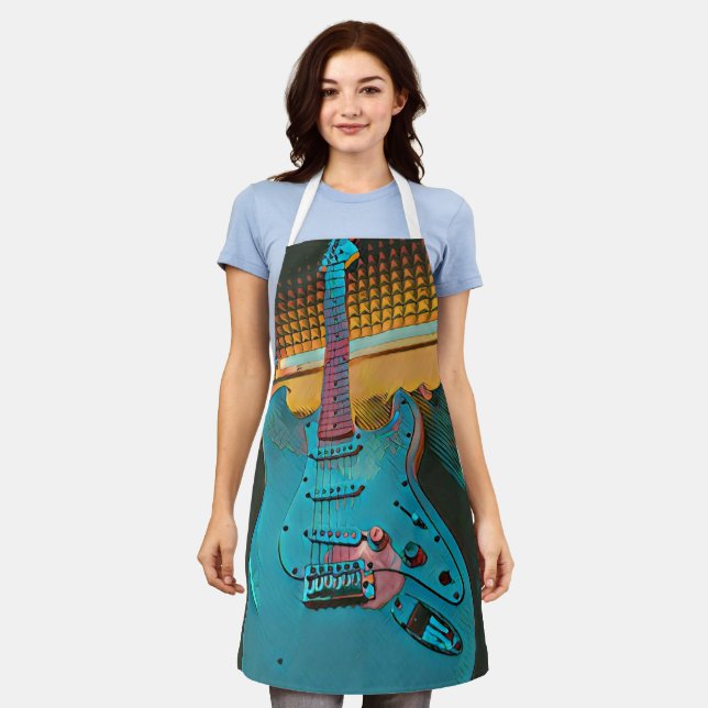 Gift for guitarist husband apron (Worn)