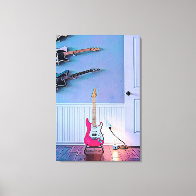 Gift for guitarist husband canvas print (Front)