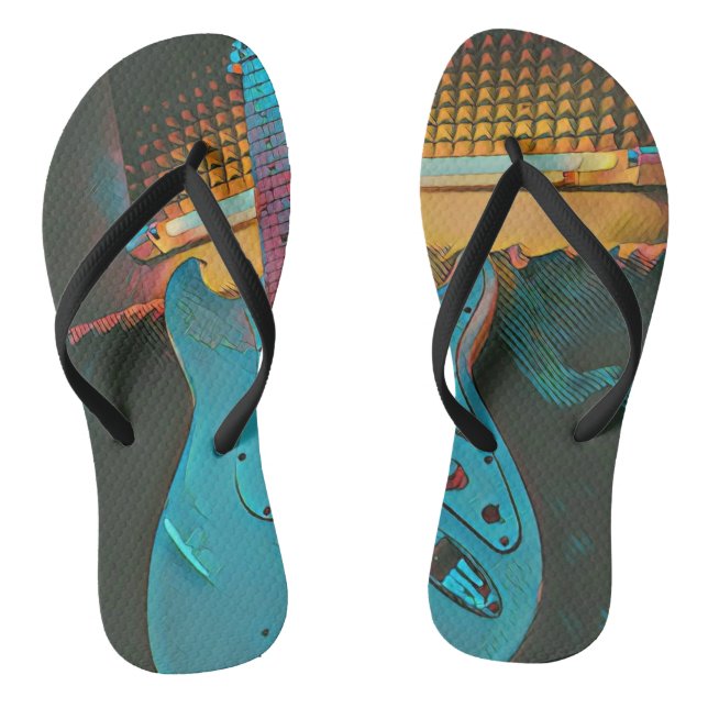 Gift for guitarist husband flip flops (Footbed)