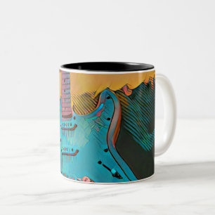Gift for guitarist husband Two-Tone coffee mug