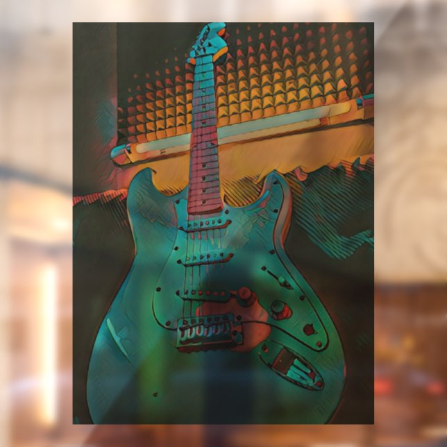 Gift for guitarist husband window cling (Sheet 2)
