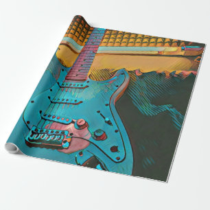 Gift for guitarist husband wrapping paper