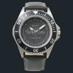 Gift for Husband. 25th Wedding Anniversary Watch<br><div class="desc">Gift watch for husband on a 25th wedding anniversary. Special watch with inscription. 25th wedding anniversary gift. Watch has inscription plus the message "With Love". Also the names of each partner. Black watch face. Silver wedding anniversary gift.</div>