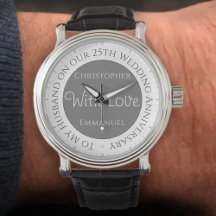 Gift for Husband. 25th Wedding Anniversary Watch