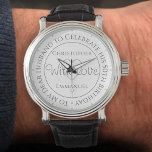 Gift for Husband on his 50th Birthday Watch<br><div class="desc">Gift watch for husband on his birthday. Special watch with inscription. 50th birthday gift. Watch has inscription plus the message "With Love". Also the names of each partner. White watch face.</div>