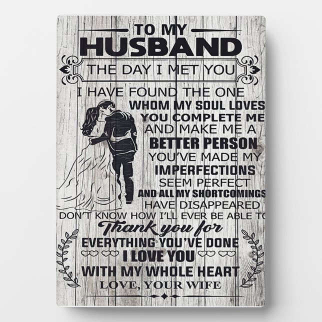 Gift For Husband | To My Husband Best Gift Plaque (Front)