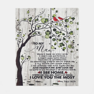 Gift For Husband To My Husband Lovely Letter Fleece Blanket