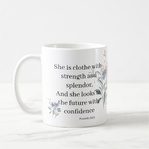 Gift for JW elder wife Personalised Proverbs 31:25 Coffee Mug