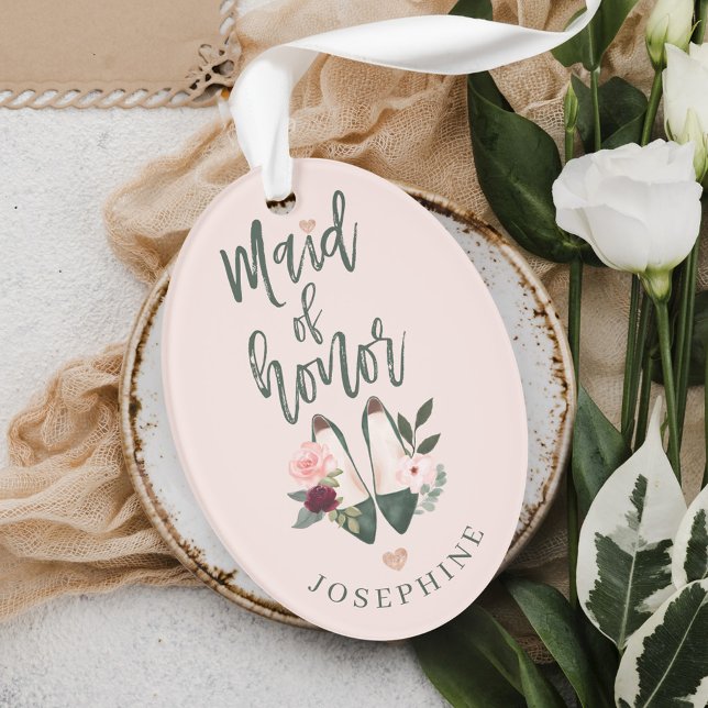 Gift for Maid of Honour | Name & Message High Heel Ornament (Gift for Maid of Honor | Name & Message High Heels Ornament)