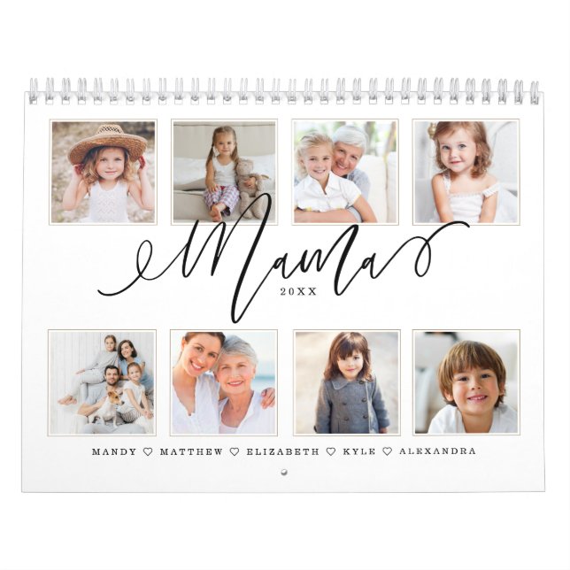 Gift for Mama | Grandchildren Family Photos Calendar (Cover)
