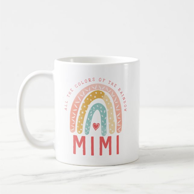 Gift For Mimi | All The Colours of The Rainbow Coffee Mug (Left)