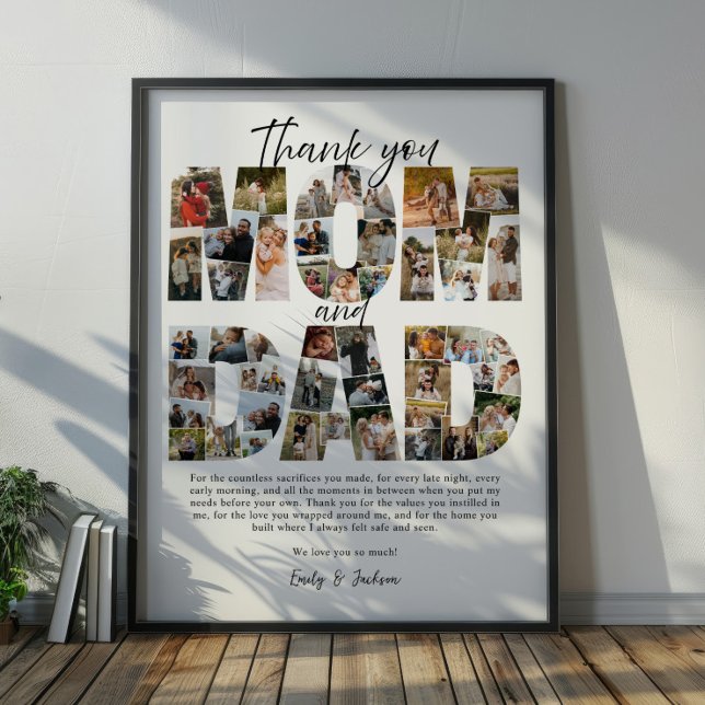 Gift for Mom And Dad Photo Collage Family Pictures Poster (Creator Uploaded)
