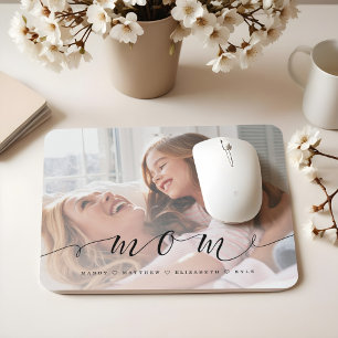 Gift for Mom   Mom Black Script Overlay Photo Mouse Mat