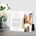 Gift for Mother of The Bride | Photo & Message Plaque<br><div class="desc">Truly special and memorable mother of the bride gift from daughter photo and message white plaque. Give a beautiful personalised gift to your mother on your wedding day that she'll cherish forever. This beautiful personalised wedding day gift features a two photo layout design to display two of your own special...</div>