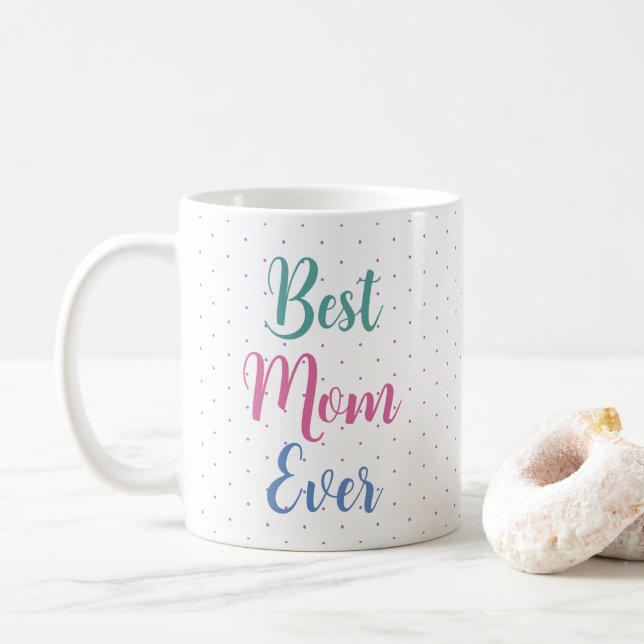 Gift For Mother Template Modern Elegant Colourful Coffee Mug (With Donut)