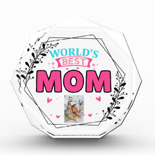 Gift For Mothers Day, Personalised Worlds Best Mum Photo Block