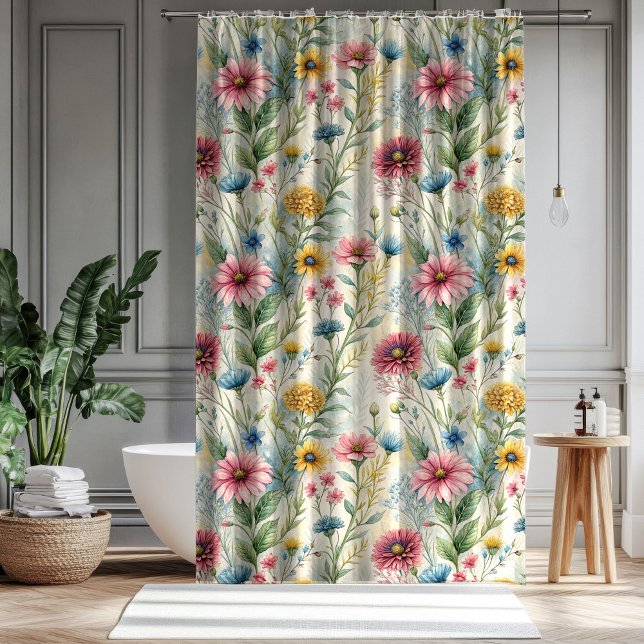 Gift for Mum & Dad Pastel Wildflowers Curtain (Gift for Mom & Dad Pastel Wildflowers Curtain)