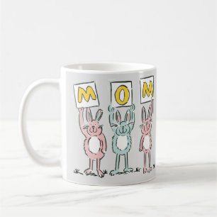 Gift for Mum Fun Rabbits Design Coffee Mug