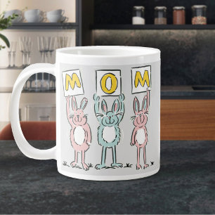 Gift for Mum Fun Rabbits Design Large Coffee Mug