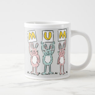 Gift for Mum Fun Rabbits Design Large Coffee Mug