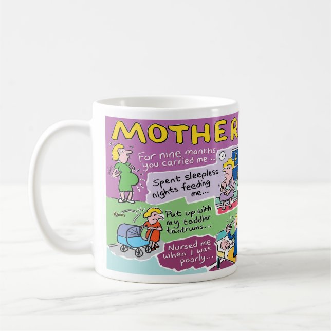 Gift for Mum. Funny Mothers Day Gift Coffee Mug (Left)
