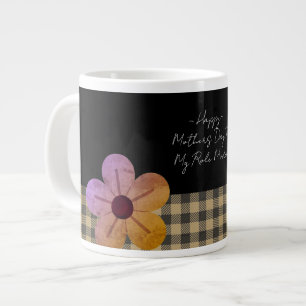 Gift For Mum, Happy Mothers Day,Flower Art Giant C Large Coffee Mug