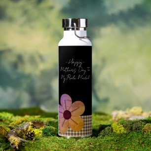Gift For Mum, Happy Mothers Day,Flower Art Water Bottle