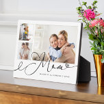 Gift for Mum | Mother's Day 3 Photo Collage Plaque<br><div class="desc">Send a beautiful personalised gift to your mum that she'll cherish forever. Special personalised mother's day photo collage plaque to display your own special family photos and memories. Our design features a simple 3 photo collage design with "mum" designed in a beautiful handwritten black script style. Each photo is framed...</div>