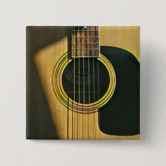 Gift for musician guitarist 15 cm square badge (Front)