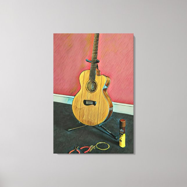 Gift for musician guitarist canvas print (Front)