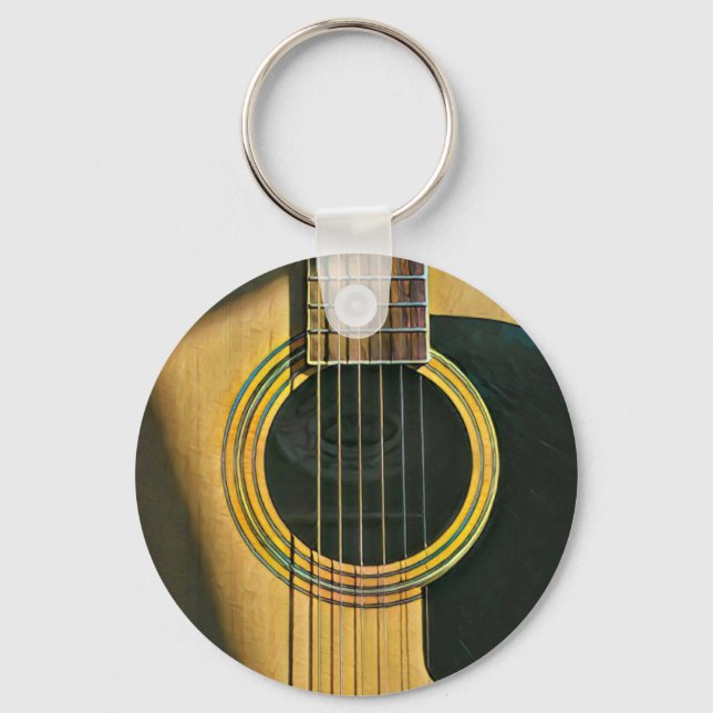 Gift for musician guitarist key ring (Front)