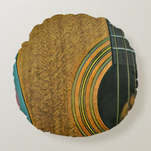 Gift for musician guitarist round cushion