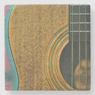 Gift for musician guitarist stone coaster