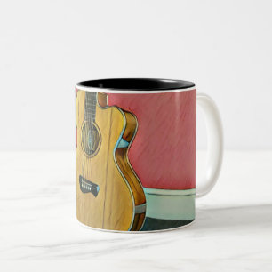 Gift for musician guitarist Two-Tone coffee mug