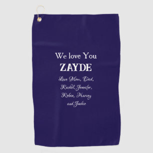 Gift For My Jewish Grandfather Love You ZAYDE Navy Golf Towel