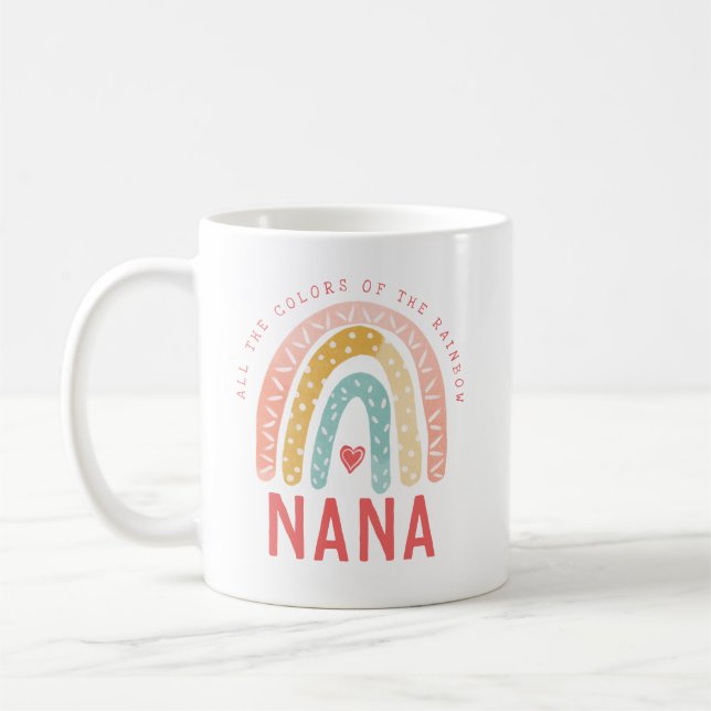 Gift For Nana | All The Colours of The Rainbow Coffee Mug (Left)