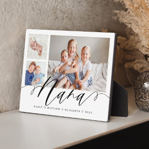 Gift for Nana   Grandchildren 3 Photo Collage Plaque