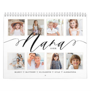Gift for Nana   Grandchildren Family Photos Calendar