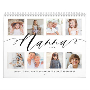 Gift for Nanna   Grandchildren Family Photos Calendar