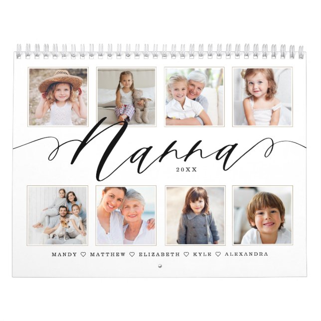 Gift for Nanna | Grandchildren Family Photos Calendar (Cover)