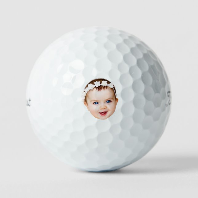 Gift for New Dad from Baby Custom Face christmas  Golf Balls (Front)
