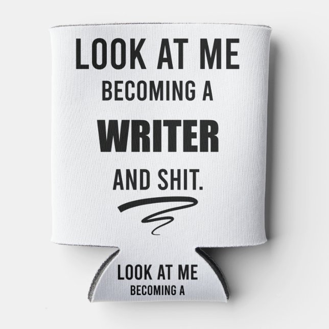 Gift For New Writer Funny Author Graduation Shirt Can Cooler (Front)