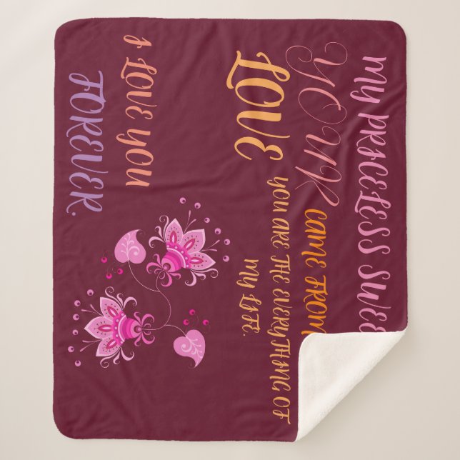 GIFT FOR NEW YEAR, BIRTHDAY, VALENTINE, WEDDING SHERPA BLANKET (Front)