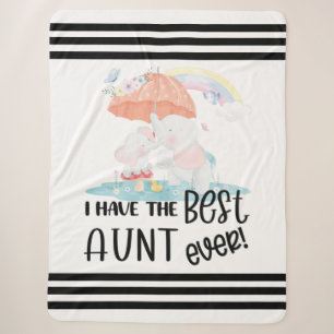Gift for Niece Cute Elephant Under an Umbrella Sherpa Blanket