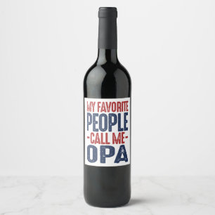 Gift for Opa Wine Label