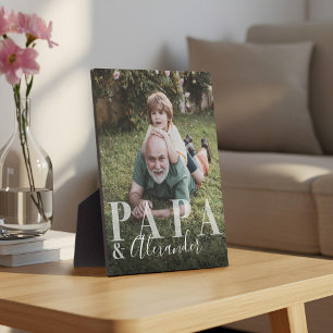 Gift for Papa & Grandchild Photo Keepsake Plaque