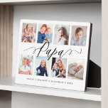 Gift for Papa | Grandchildren Photo Collage Plaque<br><div class="desc">Send a beautiful personalised gift to your Grandpa (Papa) that he'll cherish forever. Special personalised grandchildren photo collage plaque to display your own special family photos and memories. Our design features a simple 8 photo collage grid design with "Papa" designed in a beautiful handwritten black script style. Each photo is...</div>